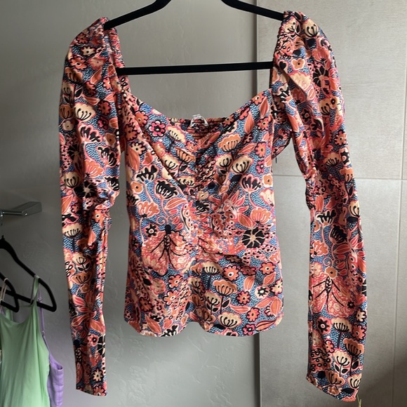 A.L.C chandler Puff Sleeve Floral Top - Picture 4 of 6